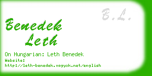 benedek leth business card